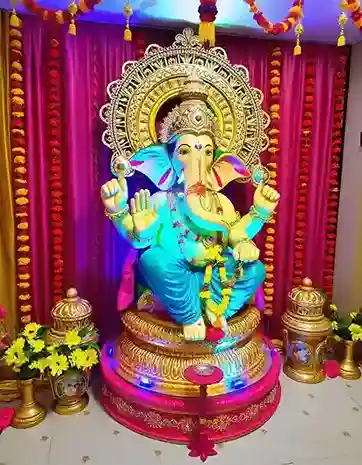 Vibrant Ganesh Chaturthi flower and light decoration at home | Ganesh Chaturthi Flower and Light Decor | Ganesh Chaturthi Decorations | Decorations Guru